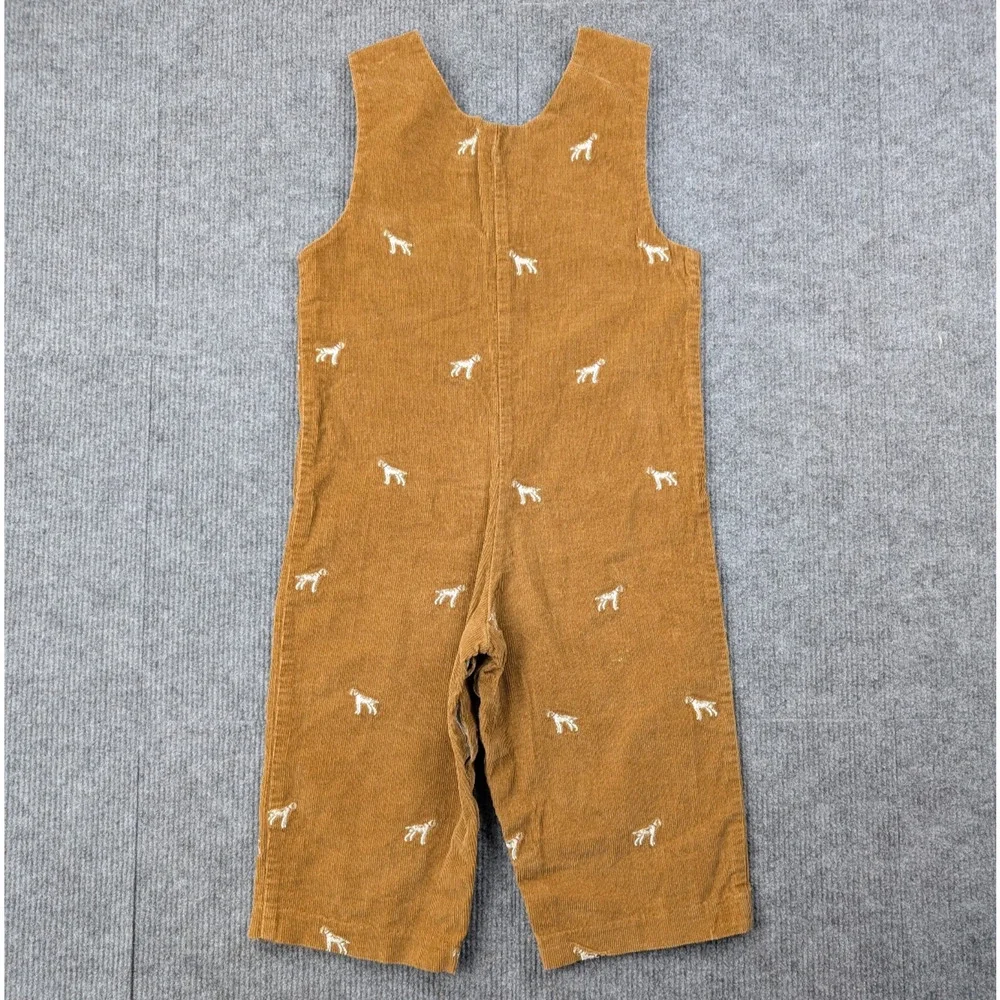 Rags Land One Piece Overalls Toddler Boys 3 Corduroy Novelty Pointer Dog Retro